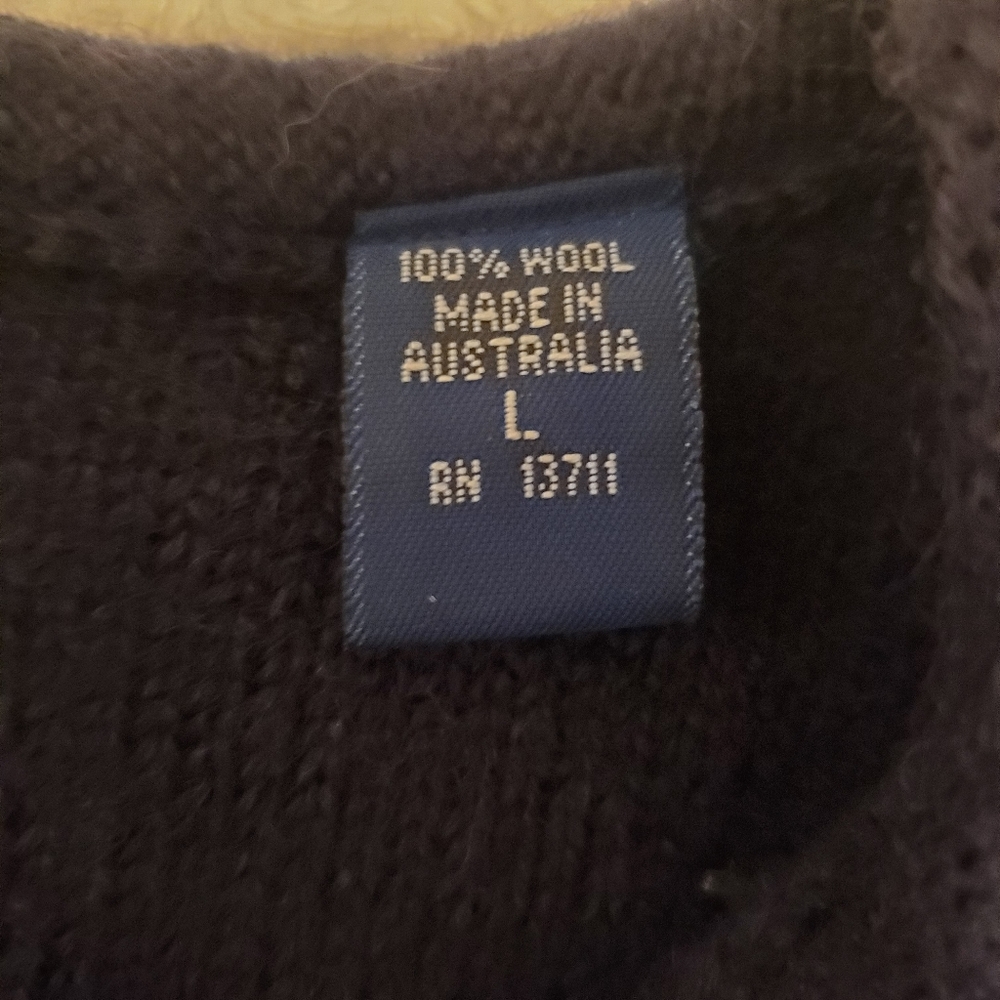 Navy 100% Pure Wool Cardigan - Picture 4 of 7
